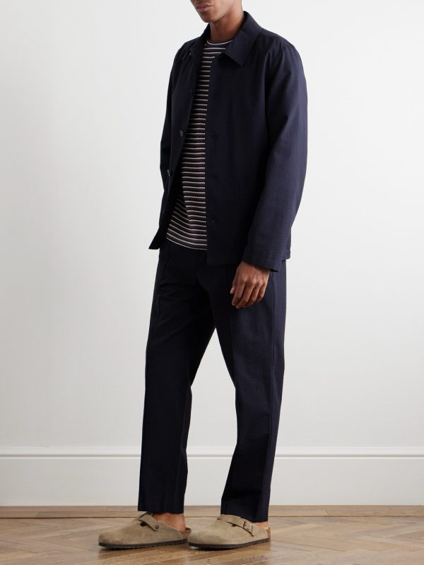 Joaquin Straight-Leg Cotton-Seersucker Trousers - OU Joaquin Straight-Leg Cotton-Seersucker Trousers - OU