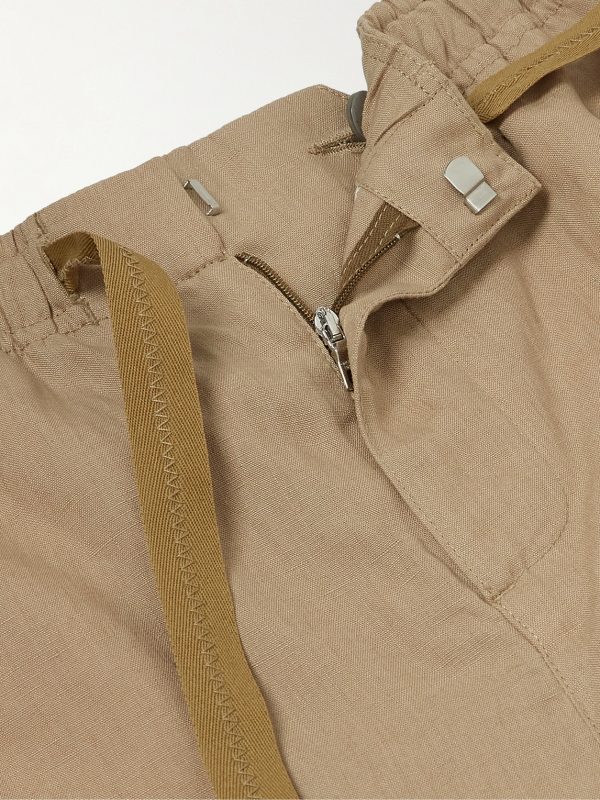 Alex Tapered Linen Drawstring Trousers - E1