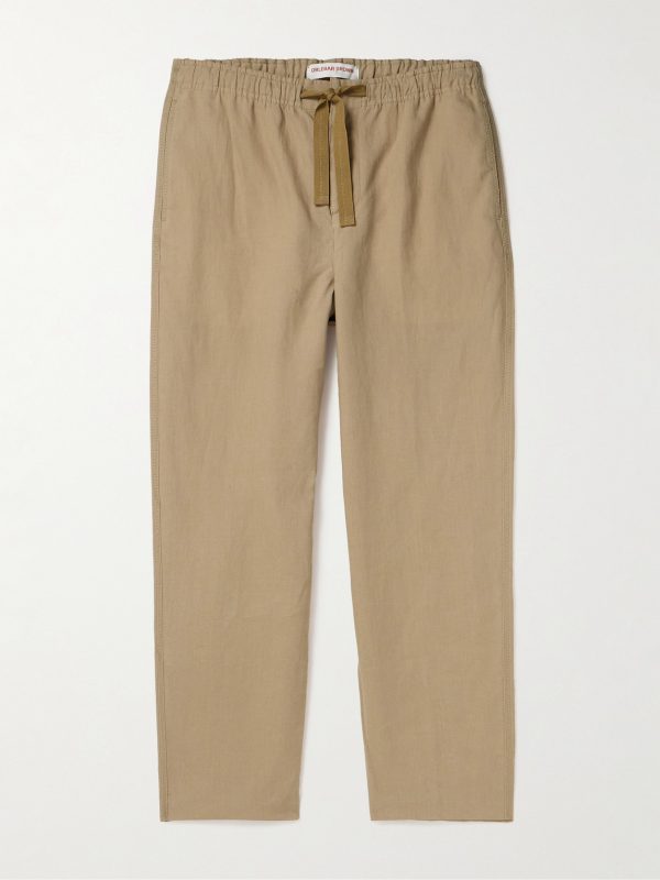 Alex Tapered Linen Drawstring Trousers