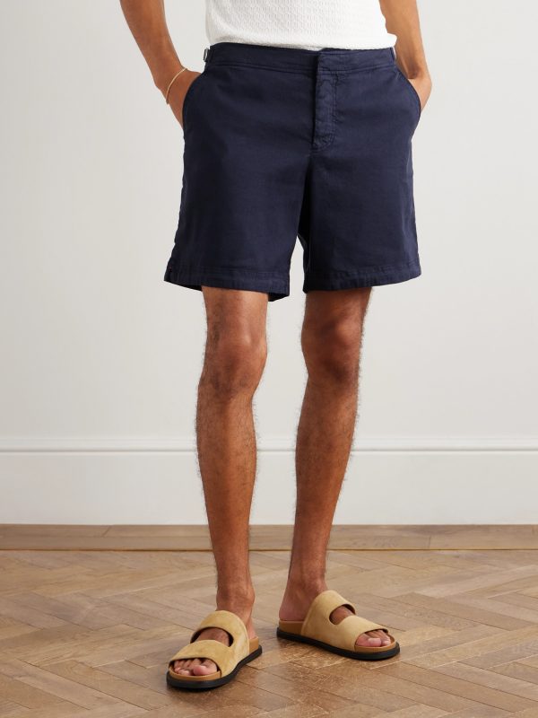 Bulldog Slim-Fit Straight-Leg Stretch-Linen and Lyocell-Blend Shorts - FR Bulldog Slim-Fit Straight-Leg Stretch-Linen and Lyocell-Blend Shorts - FR