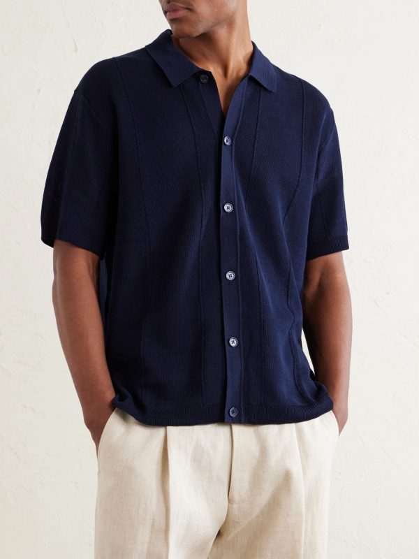 Tiernan Ribbed Cotton Polo Shirt - FR Tiernan Ribbed Cotton Polo Shirt - FR