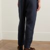 Alex Tapered Linen Drawstring Trousers - BK