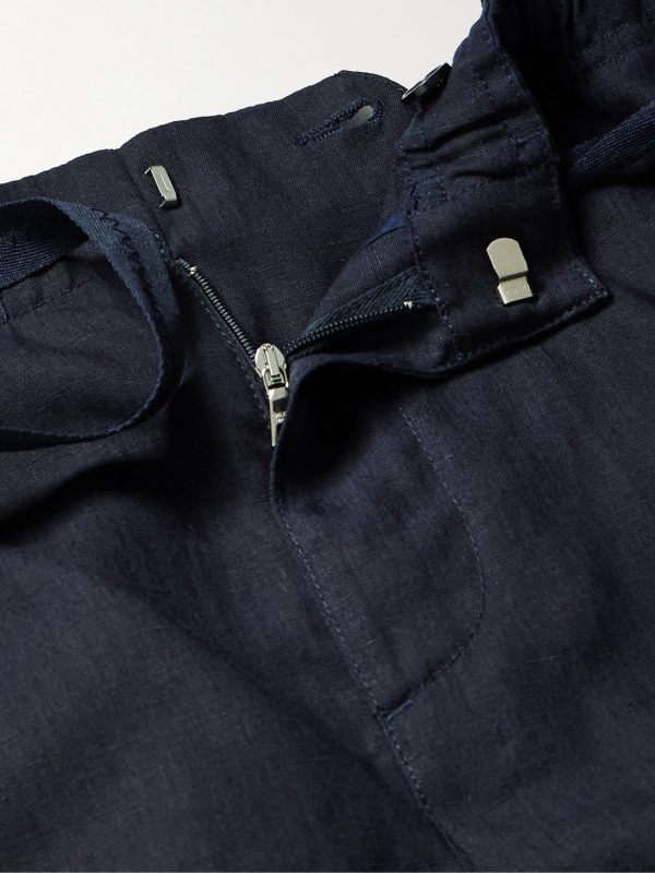 Alex Tapered Linen Drawstring Trousers - E1