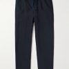 Alex Tapered Linen Drawstring Trousers