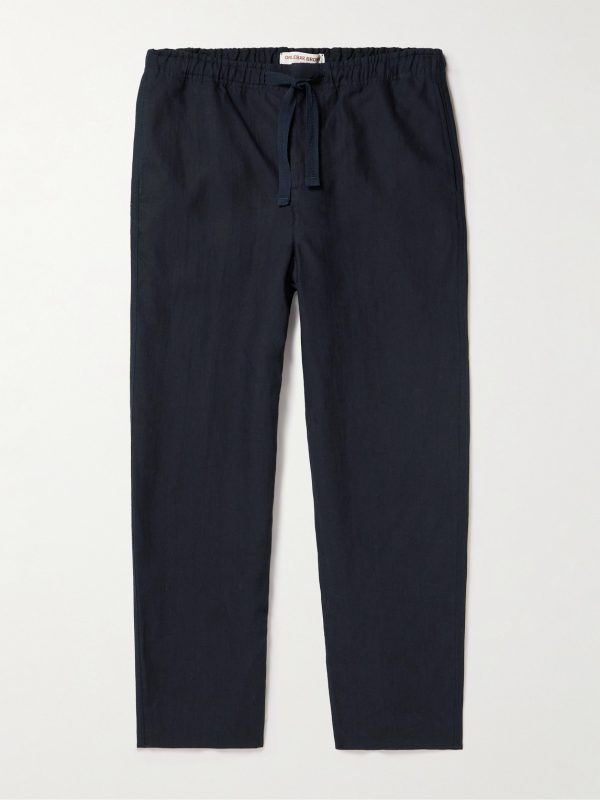 Alex Tapered Linen Drawstring Trousers