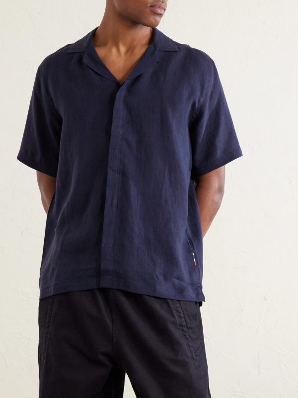 Maitan Camp-Collar Linen Shirt - FR Maitan Camp-Collar Linen Shirt - FR