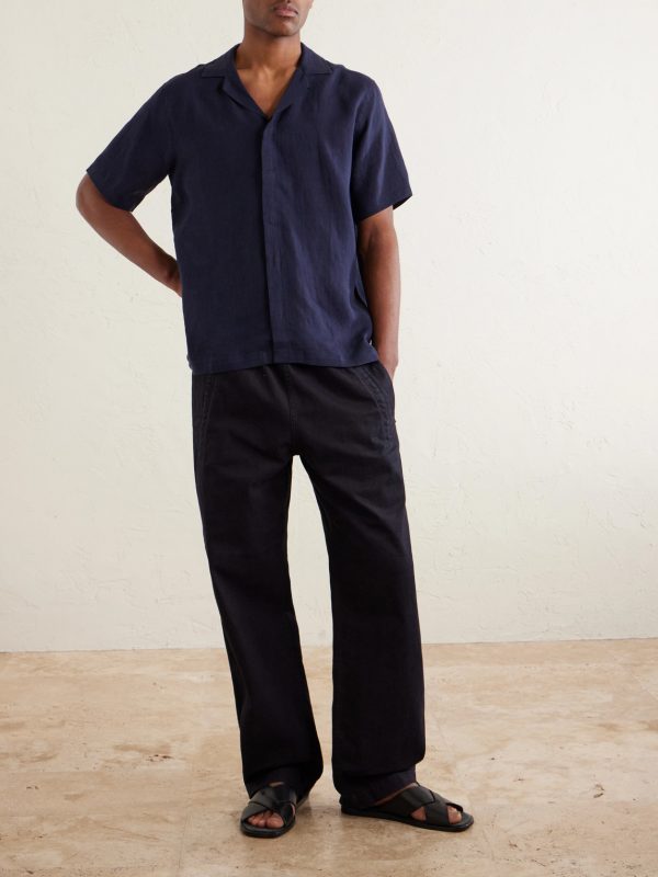 Maitan Camp-Collar Linen Shirt - OU Maitan Camp-Collar Linen Shirt - OU