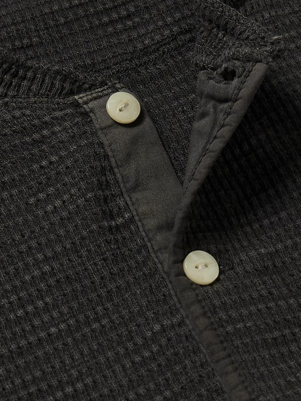 Slim-Fit Textured-Cotton Henley T-Shirt - CU Slim-Fit Textured-Cotton Henley T-Shirt - CU