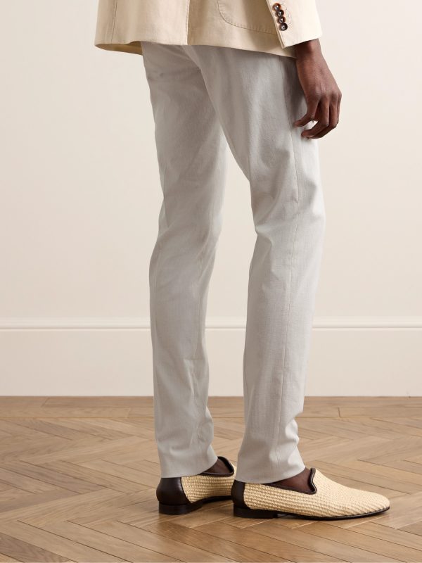 Venezia 1951 Slim-Fit Pinstriped Cotton-Blend Seersucker Trousers - BK Venezia 1951 Slim-Fit Pinstriped Cotton-Blend Seersucker Trousers - BK
