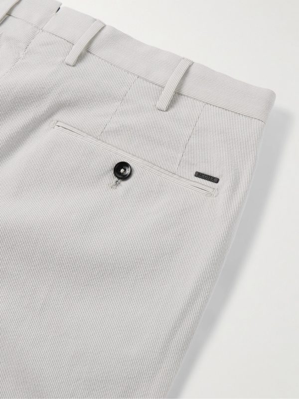 Venezia 1951 Slim-Fit Pinstriped Cotton-Blend Seersucker Trousers - CU Venezia 1951 Slim-Fit Pinstriped Cotton-Blend Seersucker Trousers - CU