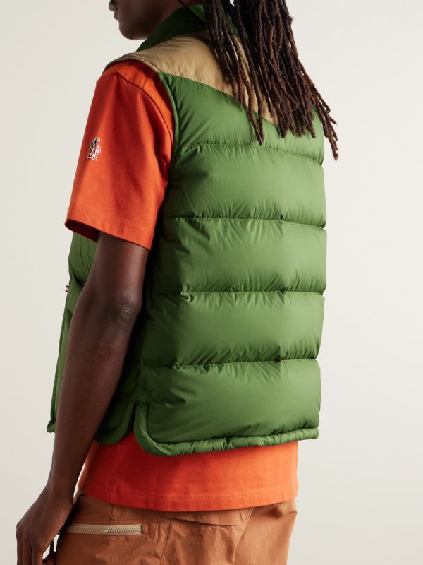 Veny Cotton Canvas-Trimmed Logo-Appliquéd Quilted Shell Down Gilet - BK