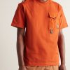 Logo-Appliquéd Shell-Trimmed Combed Cotton-Jersey T-Shirt - FR Logo-Appliquéd Shell-Trimmed Combed Cotton-Jersey T-Shirt - FR