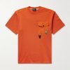 Logo-Appliquéd Shell-Trimmed Combed Cotton-Jersey T-Shirt Logo-Appliquéd Shell-Trimmed Combed Cotton-Jersey T-Shirt