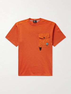 Logo-Appliquéd Shell-Trimmed Combed Cotton-Jersey T-Shirt