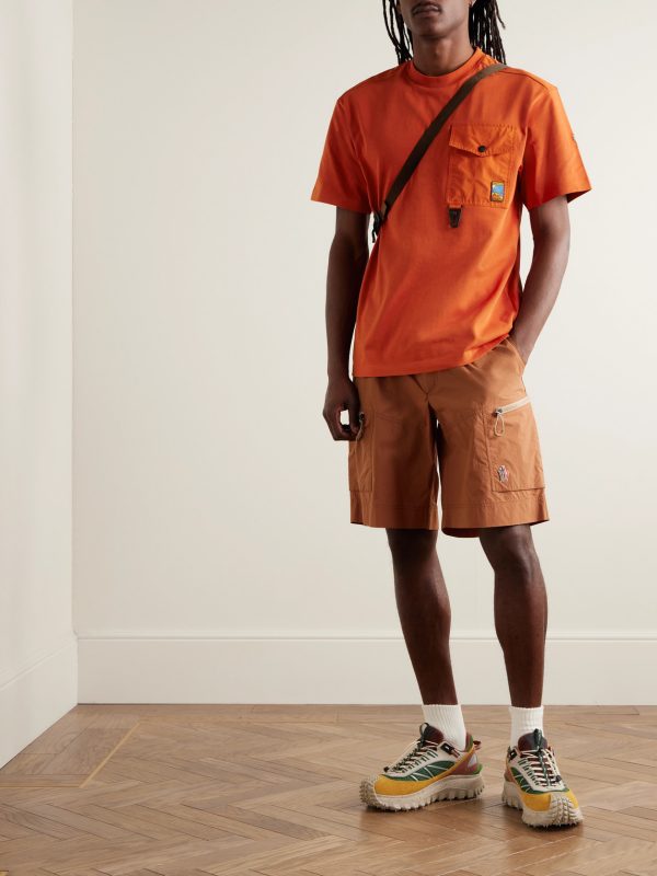 Logo-Appliquéd Shell-Trimmed Combed Cotton-Jersey T-Shirt - OU Logo-Appliquéd Shell-Trimmed Combed Cotton-Jersey T-Shirt - OU