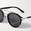 DiorBlacksuit R7U Acetate and Silver-Tone Round-Frame Sunglasses - CU DiorBlacksuit R7U Acetate and Silver-Tone Round-Frame Sunglasses - CU