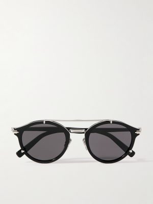 DiorBlacksuit R7U Acetate and Silver-Tone Round-Frame Sunglasses DiorBlacksuit R7U Acetate and Silver-Tone Round-Frame Sunglasses