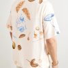 Convertible-Collar Printed Woven Shirt - BK