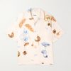 Convertible-Collar Printed Woven Shirt