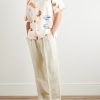Convertible-Collar Printed Woven Shirt - OU