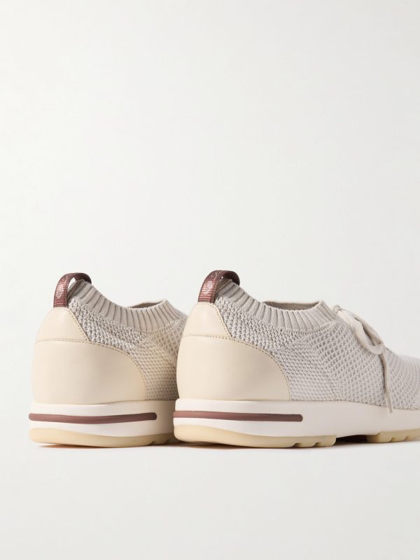 360 Flexy Leather-Trimmed Knitted Wish® Wool Sneakers - BK 360 Flexy Leather-Trimmed Knitted Wish® Wool Sneakers - BK