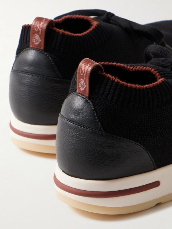 360 Flexy Walk Leather-Trimmed Knitted Wish® Wool Sneakers - CU 360 Flexy Walk Leather-Trimmed Knitted Wish® Wool Sneakers - CU