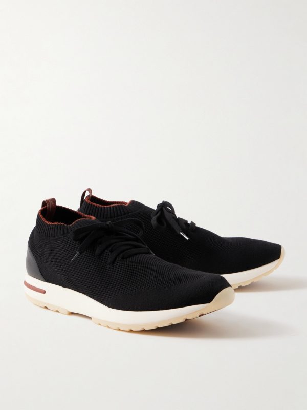 360 Flexy Walk Leather-Trimmed Knitted Wish® Wool Sneakers - FR 360 Flexy Walk Leather-Trimmed Knitted Wish® Wool Sneakers - FR