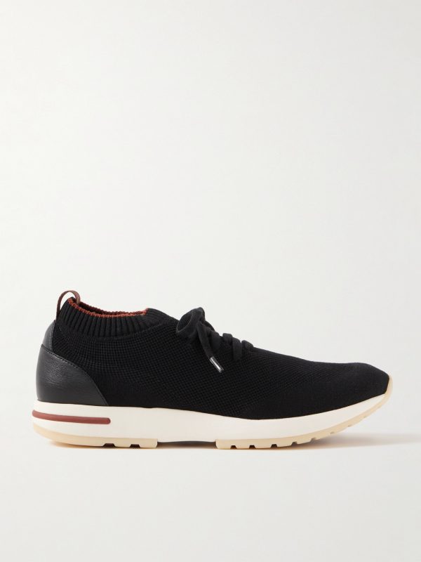 360 Flexy Walk Leather-Trimmed Knitted Wish® Wool Sneakers 360 Flexy Walk Leather-Trimmed Knitted Wish® Wool Sneakers
