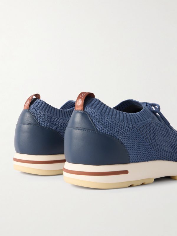 360 Flexy Leather-Trimmed Knitted Wish® Wool Sneakers - BK 360 Flexy Leather-Trimmed Knitted Wish® Wool Sneakers - BK