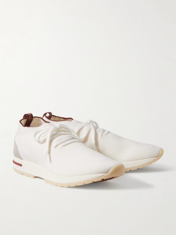 360 Flexy Leather-Trimmed Knitted Wish® Wool Sneakers - FR