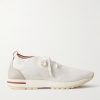360 Flexy Leather-Trimmed Knitted Wish® Wool Sneakers