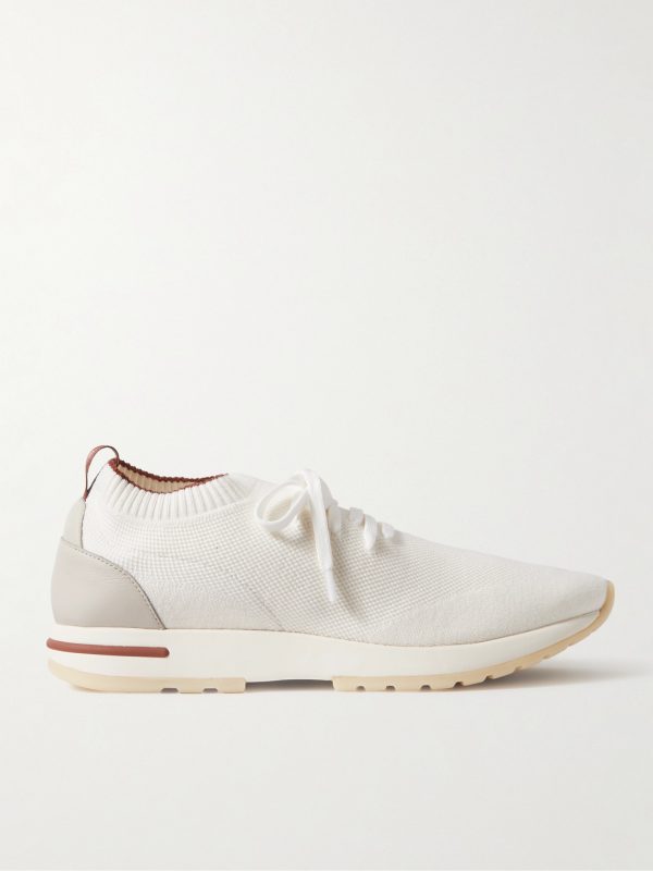360 Flexy Leather-Trimmed Knitted Wish® Wool Sneakers