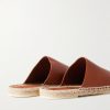 Seaside Walk Leather Backless Espadrilles - BK Seaside Walk Leather Backless Espadrilles - BK