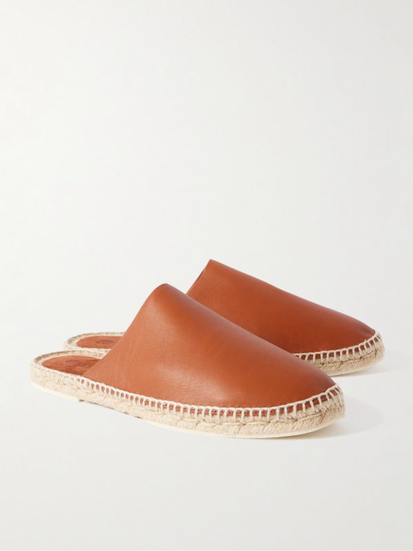 Seaside Walk Leather Backless Espadrilles - FR Seaside Walk Leather Backless Espadrilles - FR