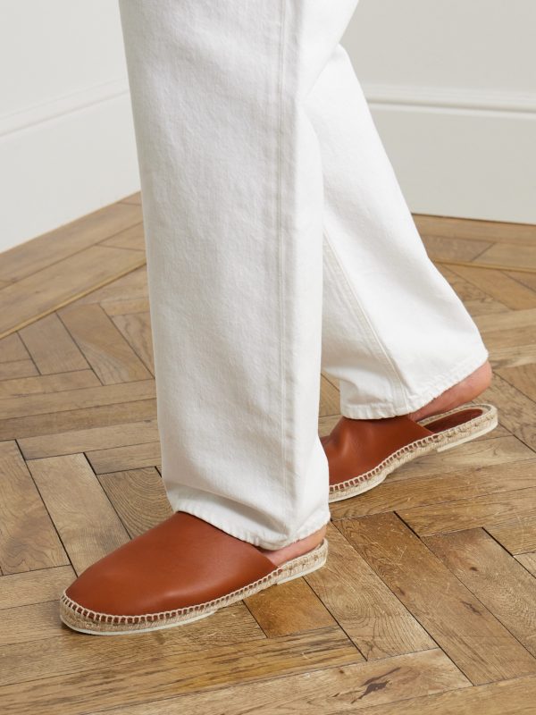 Seaside Walk Leather Backless Espadrilles - OU Seaside Walk Leather Backless Espadrilles - OU