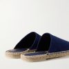 Seaside Walk Suede Backless Espadrilles - BK