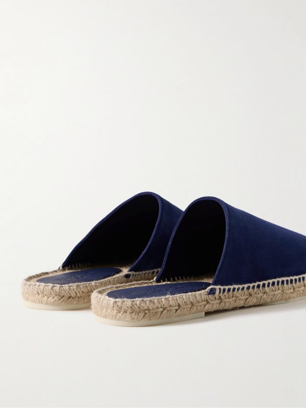 Seaside Walk Suede Backless Espadrilles - BK