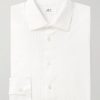 Cutaway-Collar Embroidered Cotton-Poplin Tuxedo Shirt