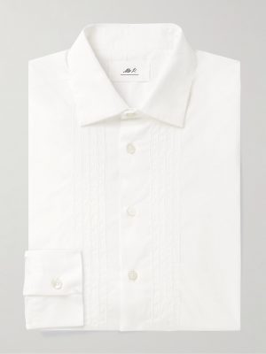 Cutaway-Collar Embroidered Cotton-Poplin Tuxedo Shirt Cutaway-Collar Embroidered Cotton-Poplin Tuxedo Shirt