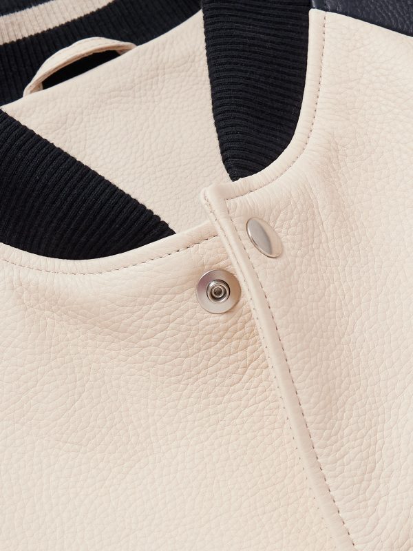 Full-Grain Leather Varsity Jacket - CU Full-Grain Leather Varsity Jacket - CU