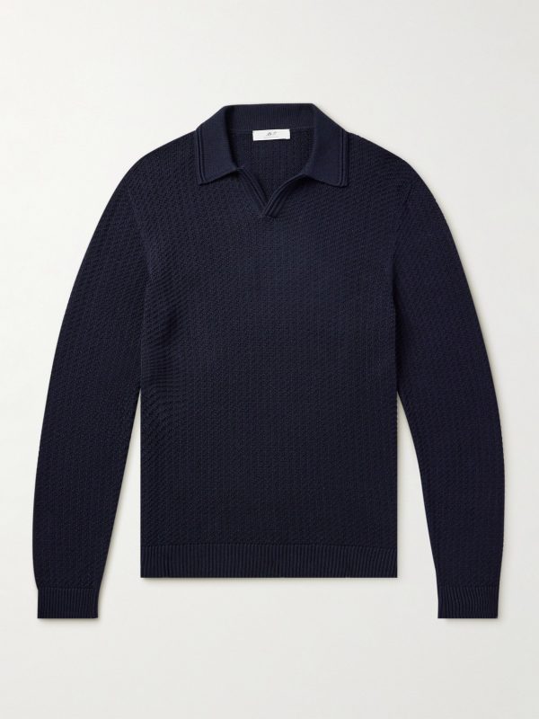 Textured Organic Cotton Polo Shirt Textured Organic Cotton Polo Shirt