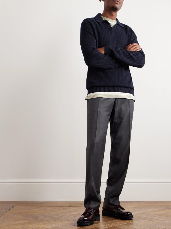 Textured Organic Cotton Polo Shirt - OU Textured Organic Cotton Polo Shirt - OU