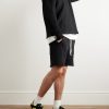 Straight-Leg Heavyweight Structured-Fleece Cotton-Jersey Drawstring Shorts - OU Straight-Leg Heavyweight Structured-Fleece Cotton-Jersey Drawstring Shorts - OU