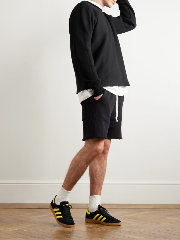 Straight-Leg Heavyweight Structured-Fleece Cotton-Jersey Drawstring Shorts - OU Straight-Leg Heavyweight Structured-Fleece Cotton-Jersey Drawstring Shorts - OU