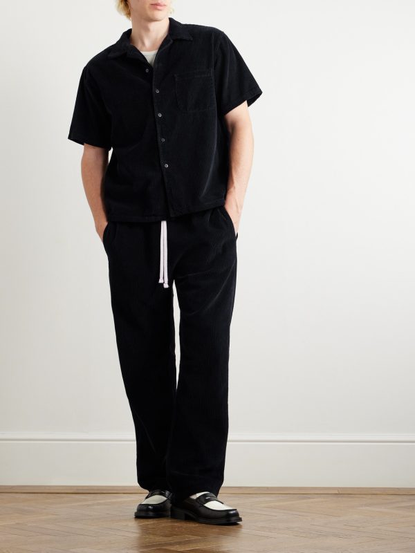 Camp-Collar Garment-Dyed Cotton-Corduroy Shirt - OU