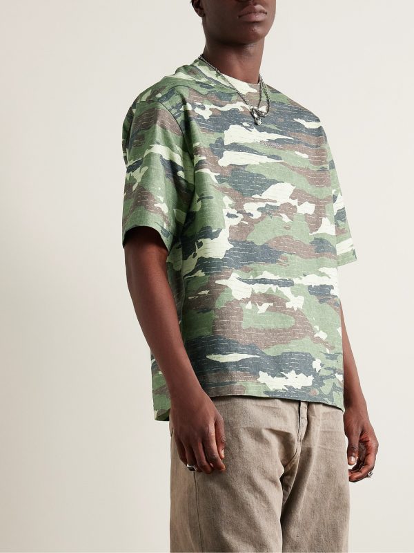 Extorr Crystal-Embellished Camouflage-Print Cotton-Jersey T-Shirt - FR