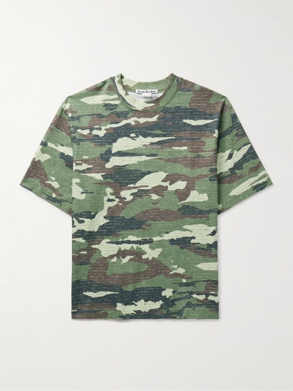 Extorr Crystal-Embellished Camouflage-Print Cotton-Jersey T-Shirt