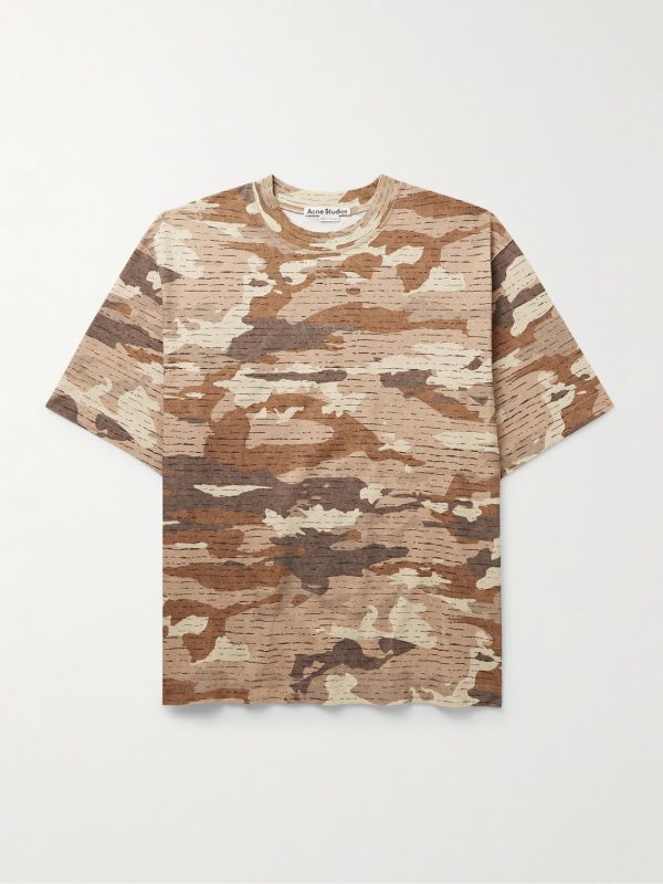 Extorr Crystal-Embellished Camouflage-Print Cotton-Jersey T-Shirt Extorr Crystal-Embellished Camouflage-Print Cotton-Jersey T-Shirt