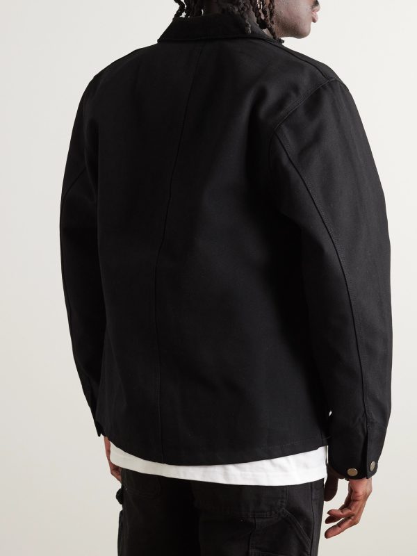 Michigan Corduroy-Trimmed Organic Cotton-Canvas Chore Jacket - BK