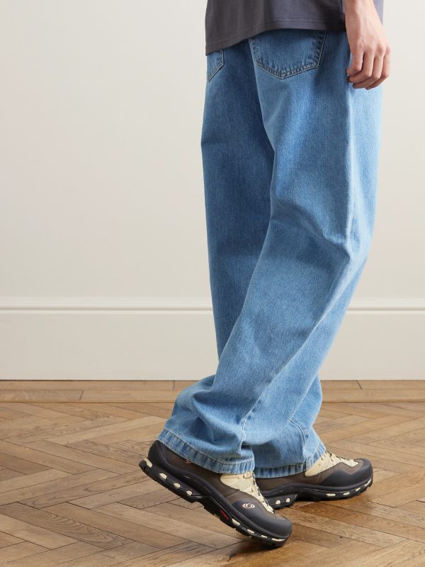 Landon Wide-Leg Logo-Appliquéd Jeans - BK Landon Wide-Leg Logo-Appliquéd Jeans - BK